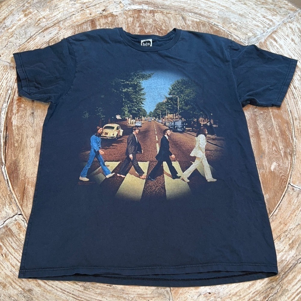 Vintage 2005 The Beatles Abbey Road Black Rock Apple T Shirt Size XL